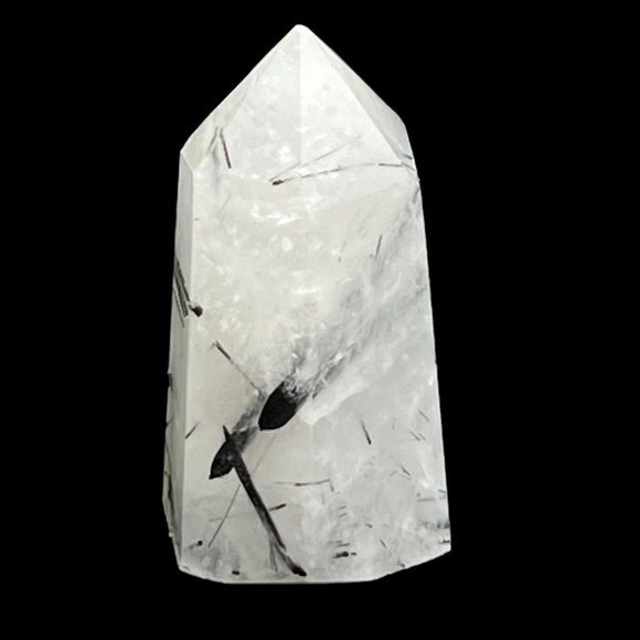 Rutilated Quartz Pointed Natural Mineral Rock Specimen Tower Stick Formation - Picture 2 of 9